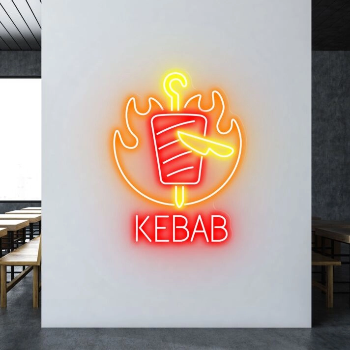 Customize Fiery Kebab Light Up Your Grill Passion with Neon