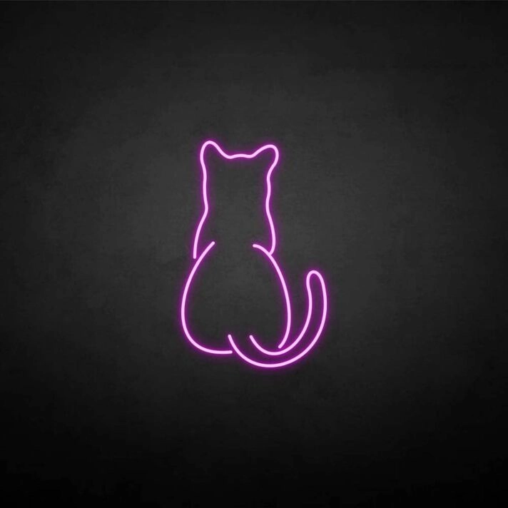 'The cat back' neon sign