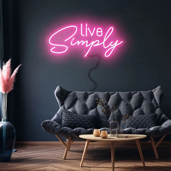 Live simply Embrace Minimalism with Chic Neon