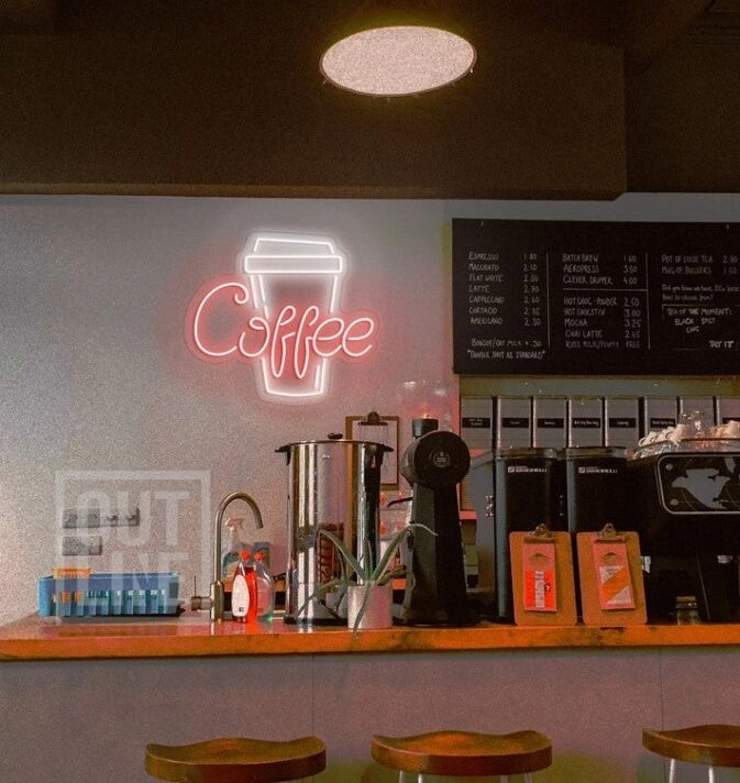 Customize Coffee Cup Enhance Your Mornings with Inviting Neon