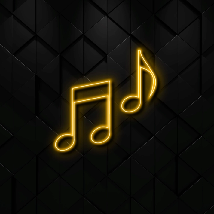 Music Notes Create a Melodic Atmosphere with Neon