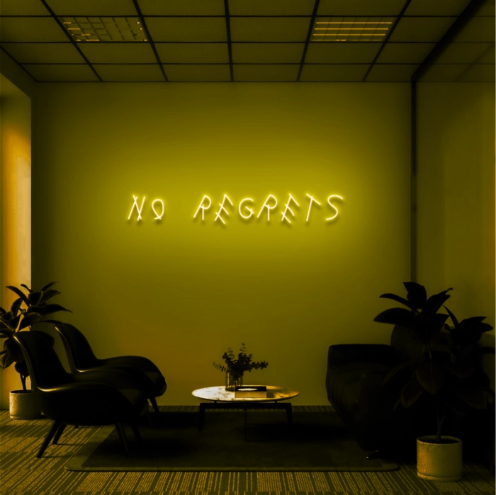 No regrets Live Boldly Emboldened by Neon Light