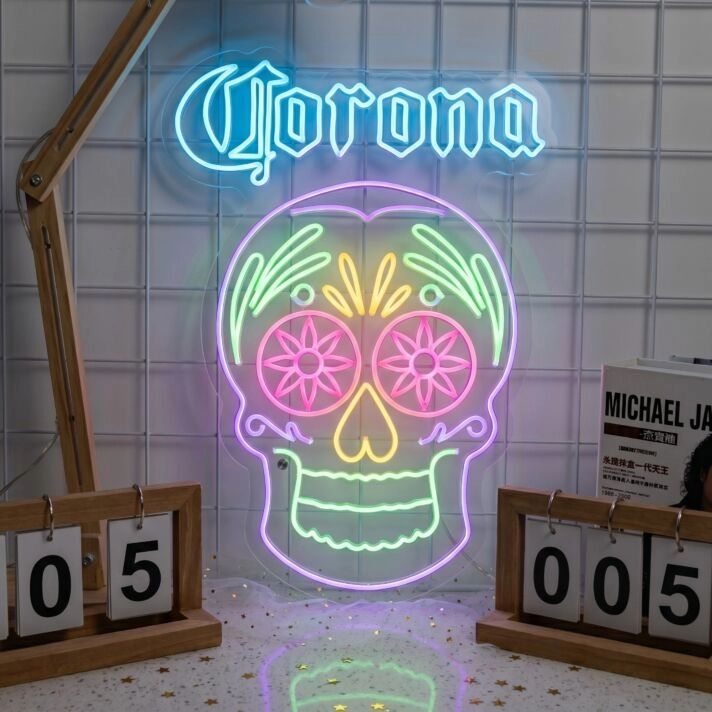 Corona Skull Unique and Bold Neon Statement Piece