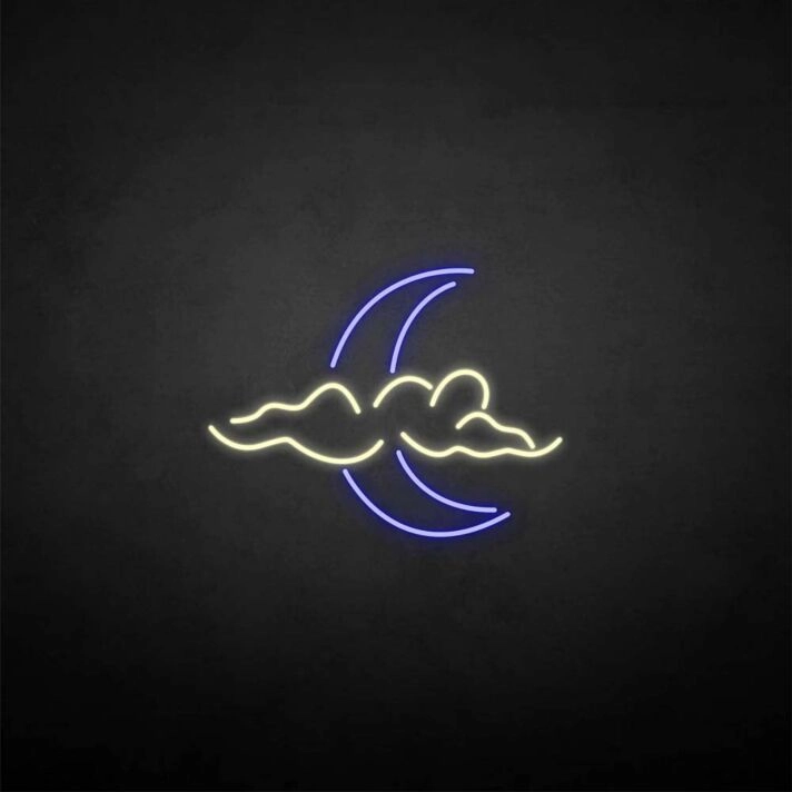 Cloud and moon neon sign
