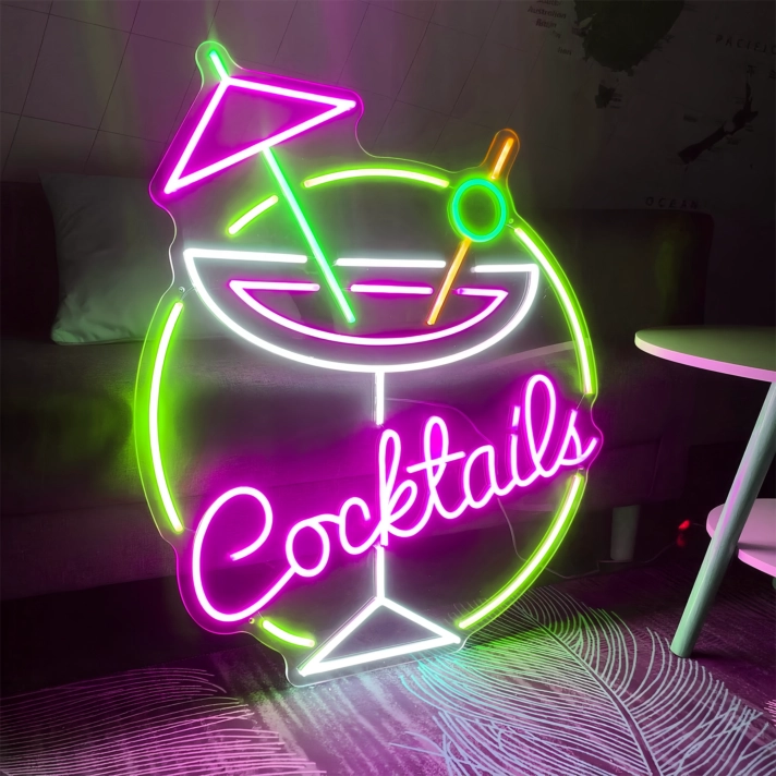 Customize Cocktails Bar: Illuminate Your Space with Neon Mixology