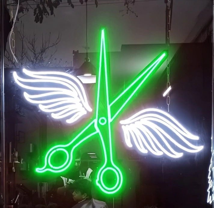 Scissors Beauty Salon: Light Up Your Space with Neon Style