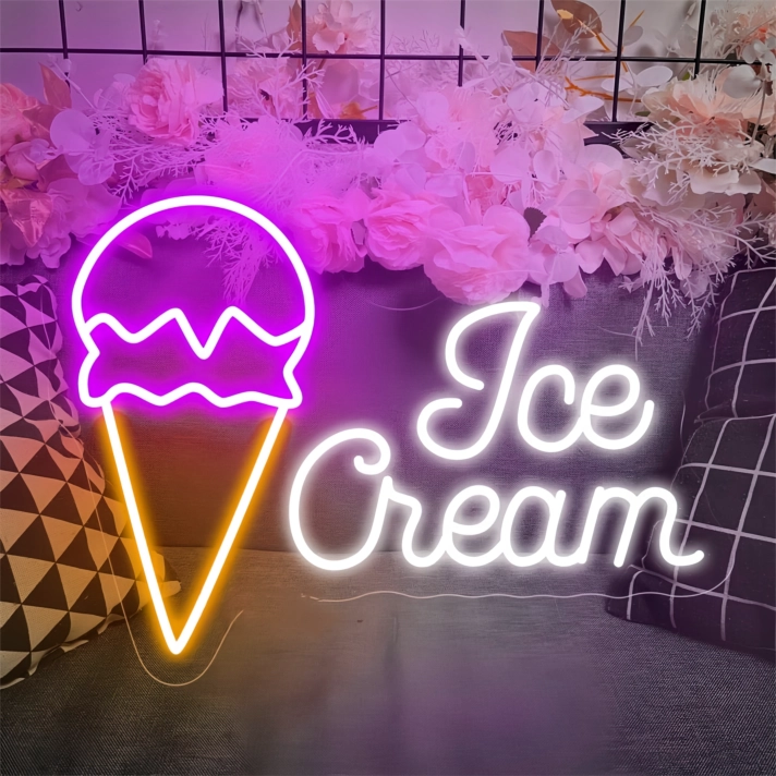 Customize Scoop and Smile Neon Ice Cream Cone