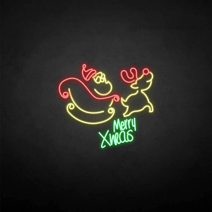 Merry x was' neon sign
