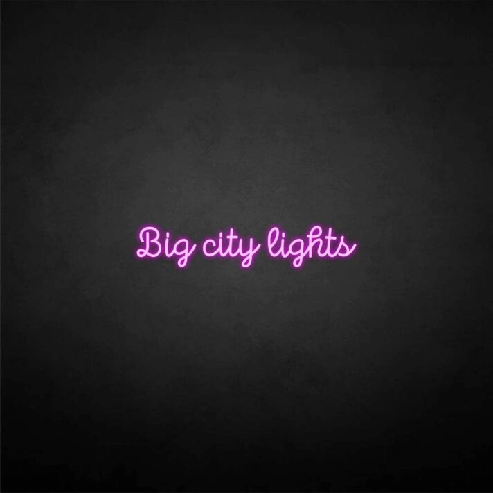 big city lights' neon sign