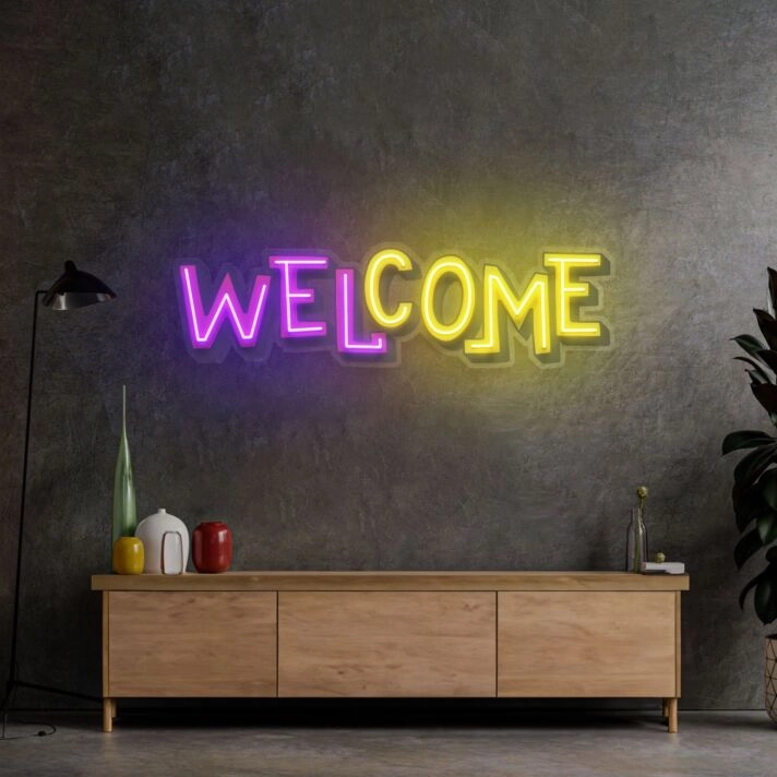 Welcome Led Neon Sign Light Pop Art