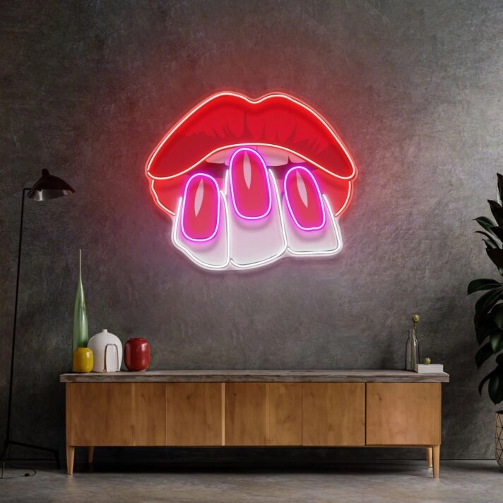 Sexy Hands On Lips Led Neon Sign Light Pop Art