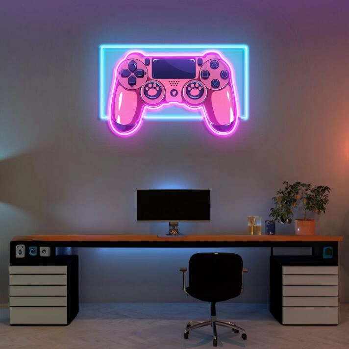 Pink Controller Led Neon Acrylic Artwork