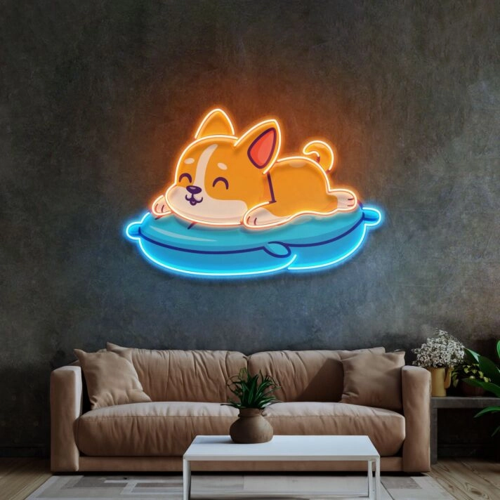 Cute Cat Chilling Led Neon Sign Light Pop Art