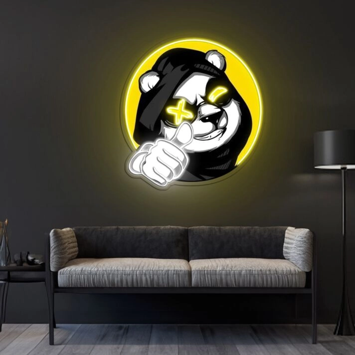 Cool Panda Neon Sign X Acrylic Artwork