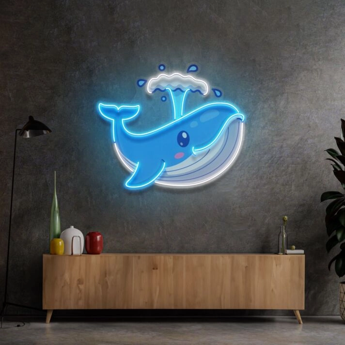 Baby Whale Spout Led Neon Sign Light Pop Art