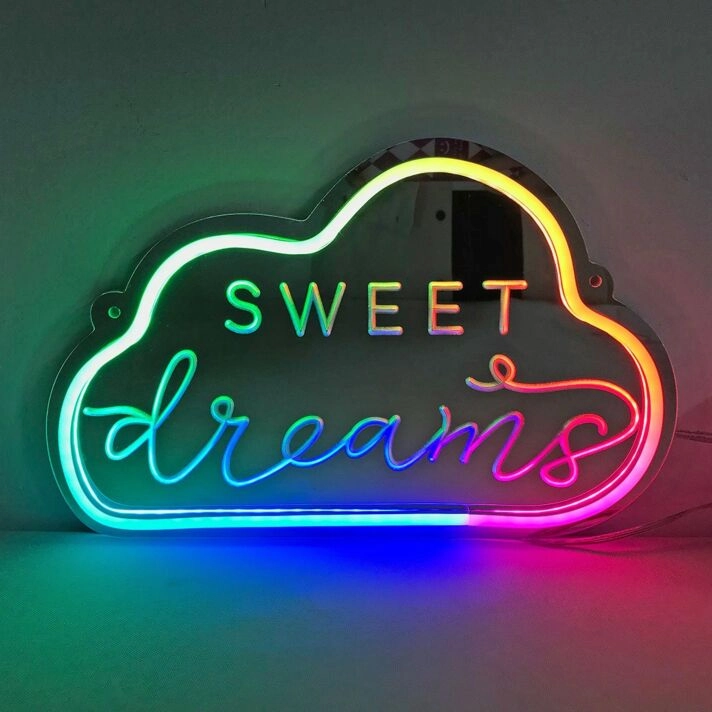 Sweet Dreams Cloud Colorful Mirror Neon Signs