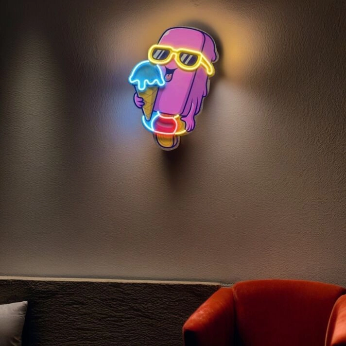Ice Cream Delight Led Neon Sign Light Pop Art
