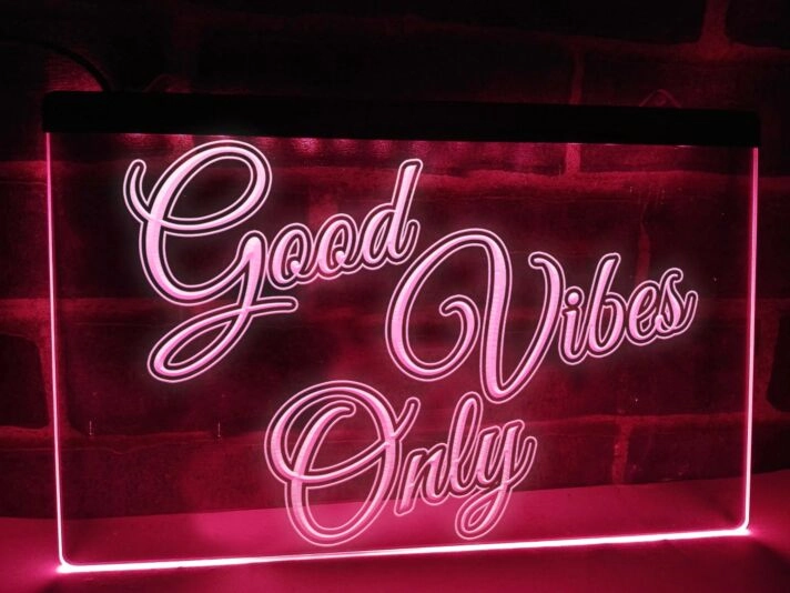 Good Vibes Only Hanging Neon Sign