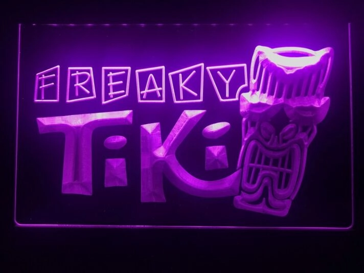 Freaky Tiki Bar Hanging Neon Sign