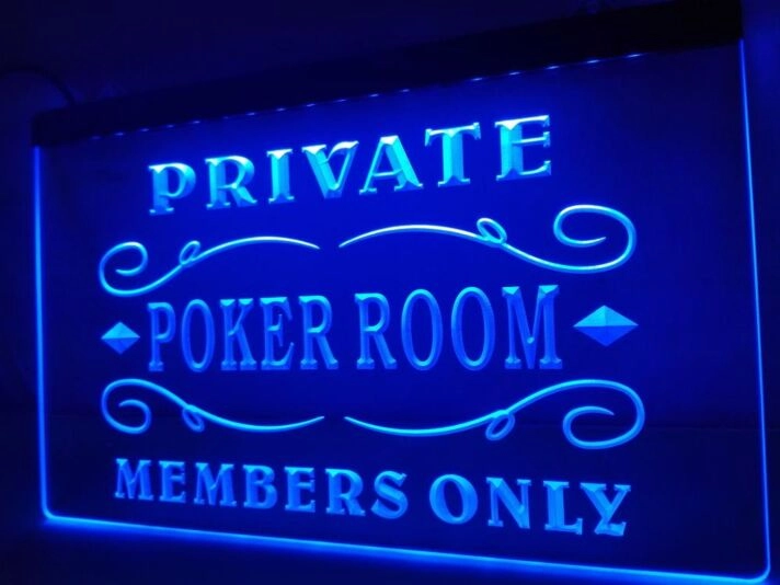 Private Poker Room Hanging Neon Sign