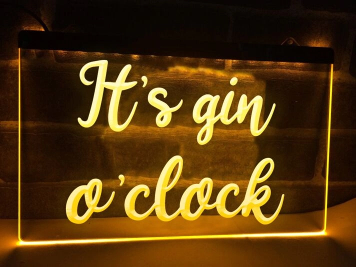It's Gin O'clock Hanging Neon Sign