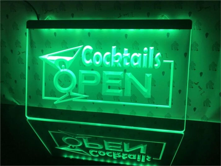 Cocktails Open Hanging Neon Sign