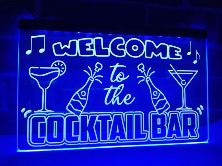 Welcome to the Cocktail Bar Hanging Neon Sign