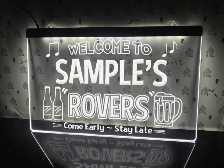 Welcome to the Rovers Personalized Hanging Neon Sign
