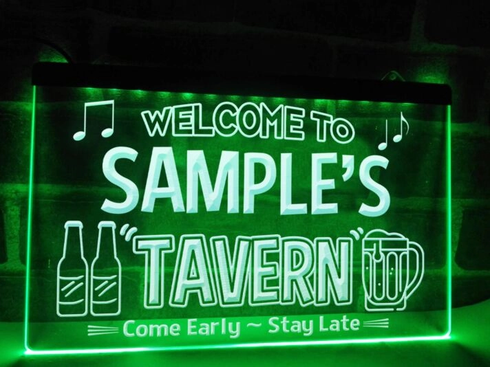 Welcome to My Tavern Personalized Hanging Neon Sign