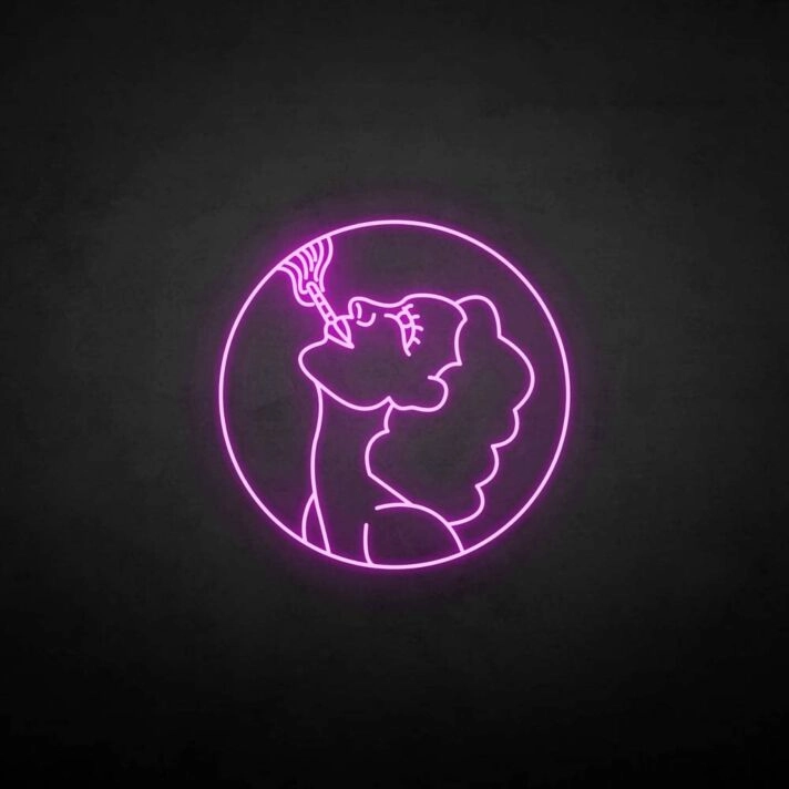 Smoking girl neon sign