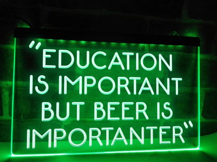 Beer is Importanter Funny Hanging Neon Sign