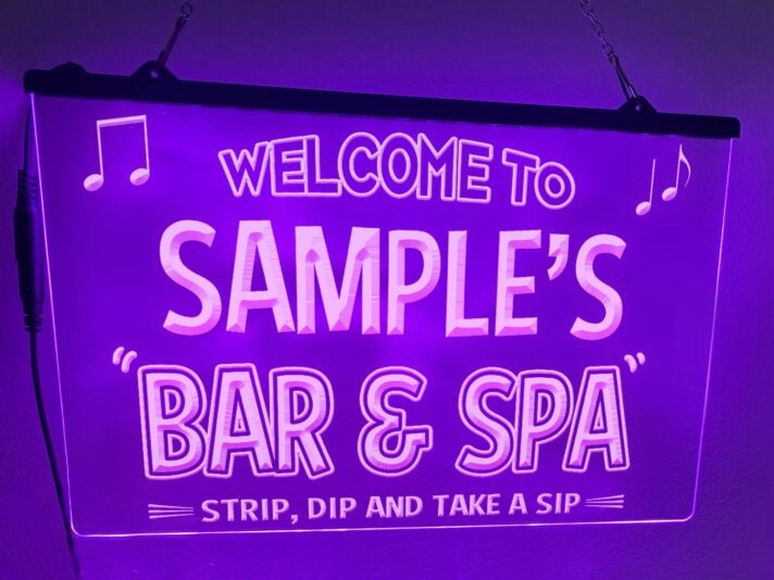 Bar and Spa Personalized Hanging Neon Sign