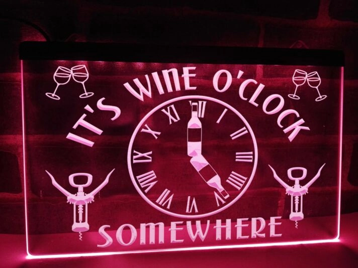 It's Wine O'Clock Somewhere Hanging Neon Sign