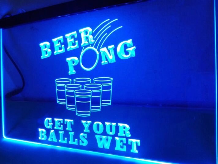 Beer Pong Hanging Neon Sign