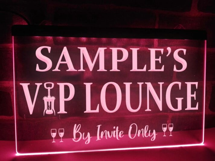VIP Lounge Personalized Hanging Neon Sign