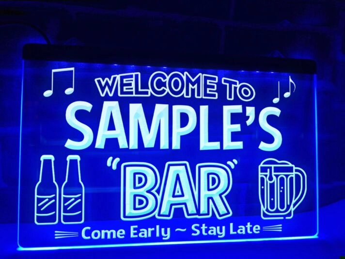 Welcome to My Bar Personalized Hanging Neon Sign
