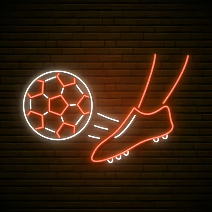 Kicking Soccer Ball Neon Sign
