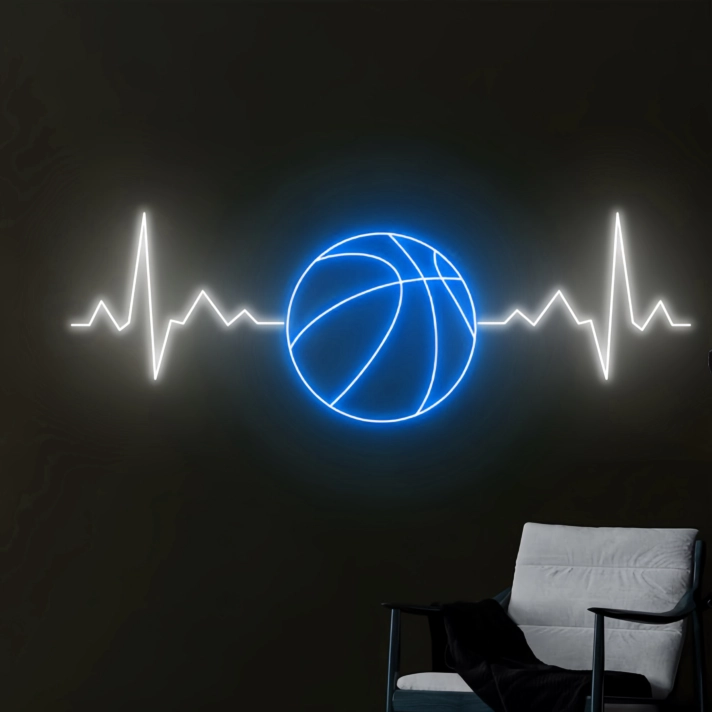 Basketball Heartbeat Neon Light