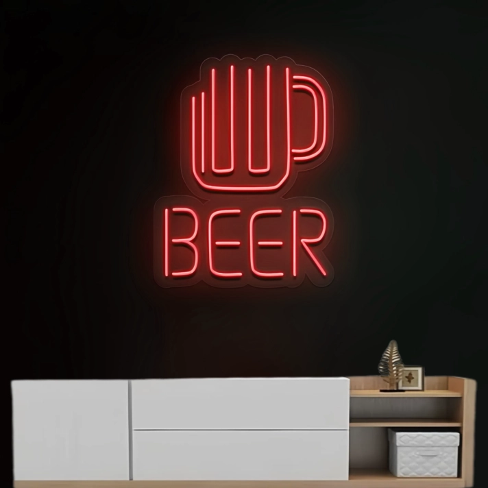 Customize Frosty Beer Glass Neon Light
