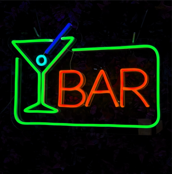 Customize Chic Cocktail Bar Neon Sign