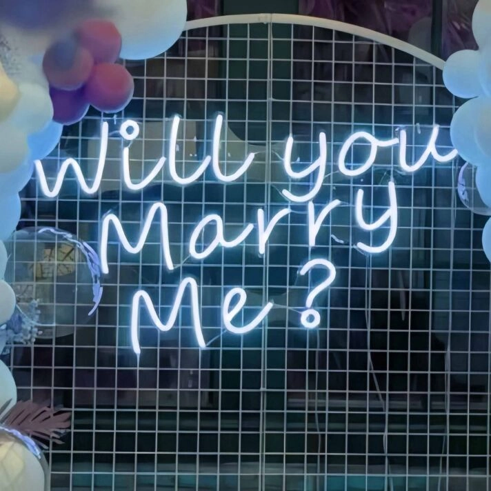 Will You Marry Me Style 2 Proposal Neon Light