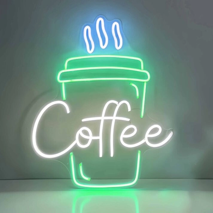 Customize Portable Handheld Coffee Cup Neon Sign