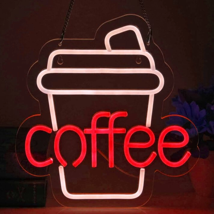 Customize Elegant Coffee Cup Neon Sign
