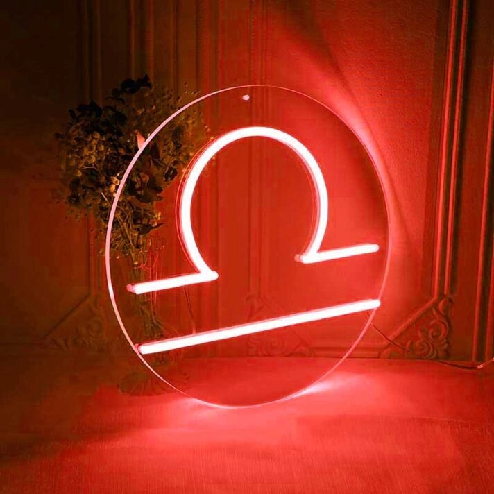 Libra Zodiac Sign Neon