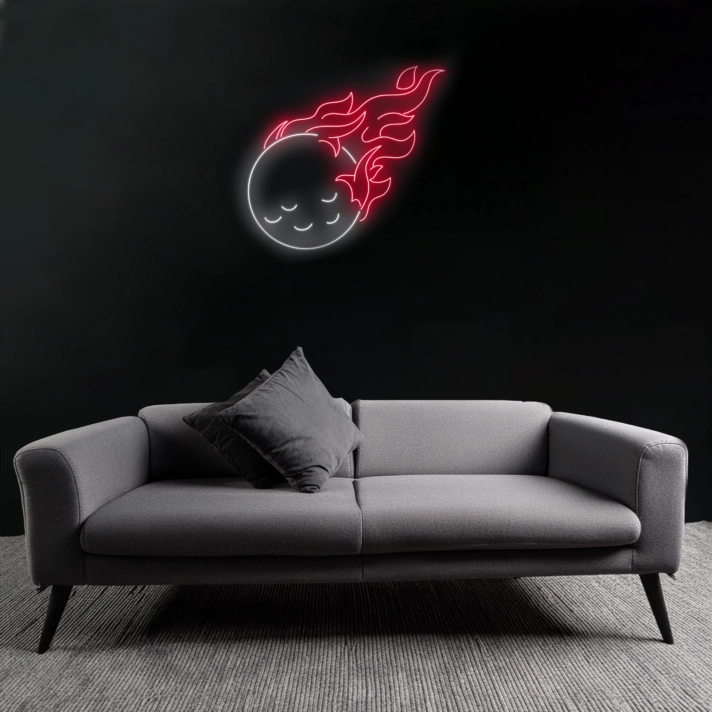 Flaming Golf Ball Neon Sign