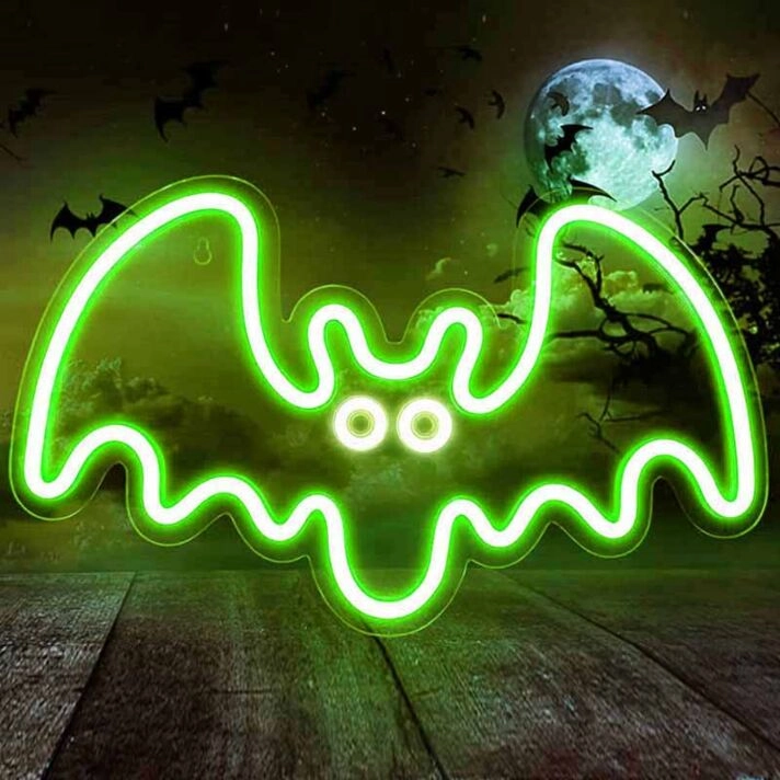 Playful Halloween Bat Neon Sign