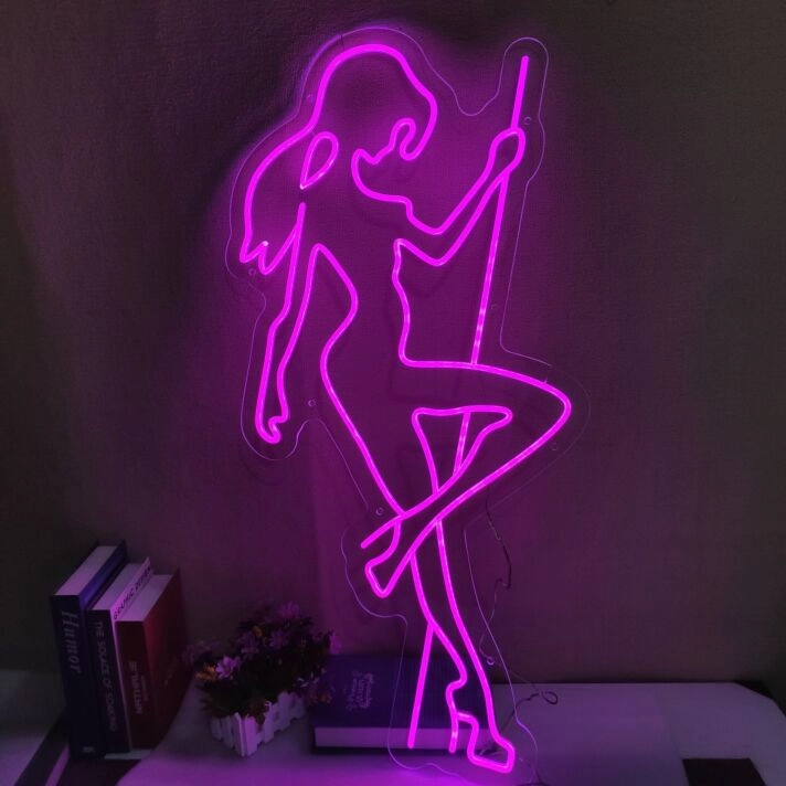 Pole Dancing Woman Neon Sign