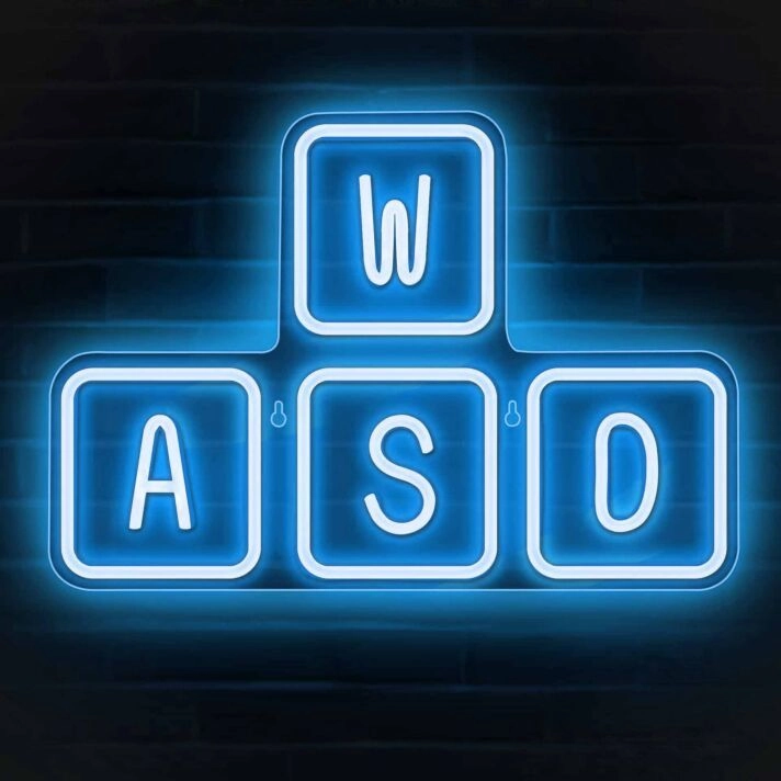 Gaming Keyboard Keys Neon Sign