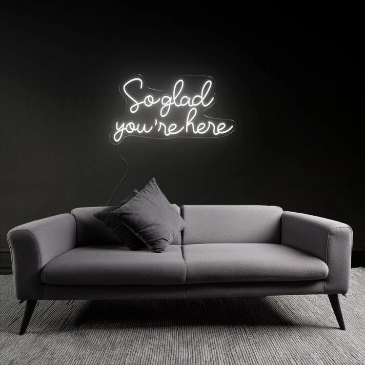 Warm Welcome So Glad You're Here Neon Sign