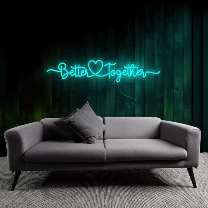 Together Better Together Wedding Quotes LED Neon Sign